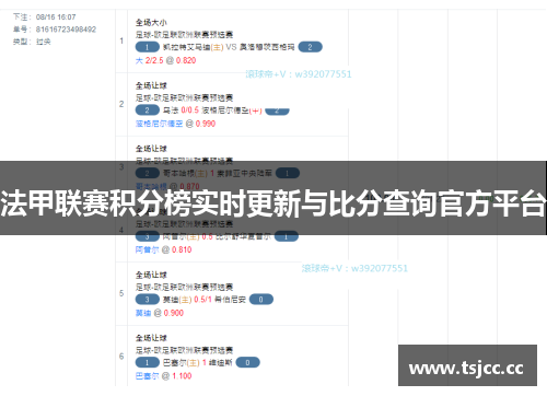 法甲联赛积分榜实时更新与比分查询官方平台
