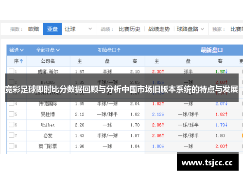 竞彩足球即时比分数据回顾与分析中国市场旧版本系统的特点与发展